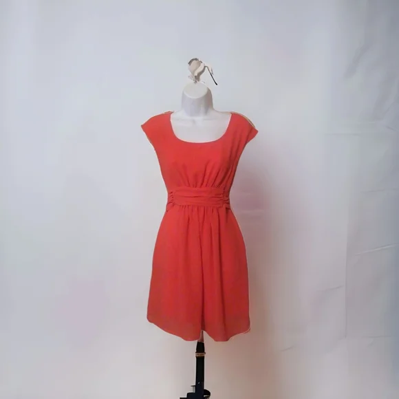 Pins & Needles Urban Outfitters Hot Coral Dress - Picture 1 of 5